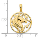 FJC Finejewelers 14 kt Yellow Gold Unicorn Charm 22 x 17 mm