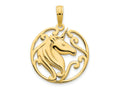FJC Finejewelers 14 kt Yellow Gold Unicorn Charm 22 x 17 mm
