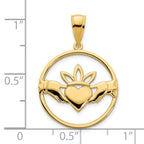 FJC Finejewelers 14 kt Yellow Gold Claddagh Circle Charm 20 x 18 mm