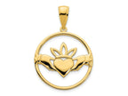 FJC Finejewelers 14 kt Yellow Gold Claddagh Circle Charm 20 x 18 mm