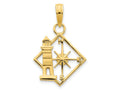 FJC Finejewelers 14 kt Yellow Gold Lighthouse Compass Charm 15 mm