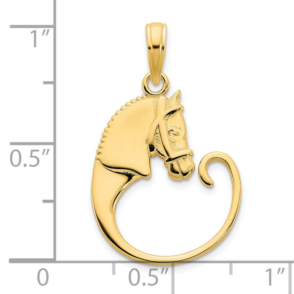 FJC Finejewelers 14 kt Yellow Gold Charm Holder Horse Charm 15 mm