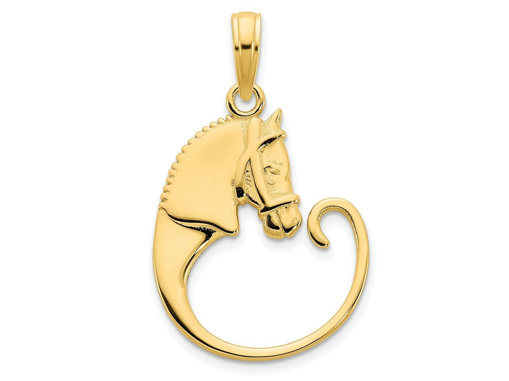 FJC Finejewelers 14 kt Yellow Gold Charm Holder Horse Charm 15 mm