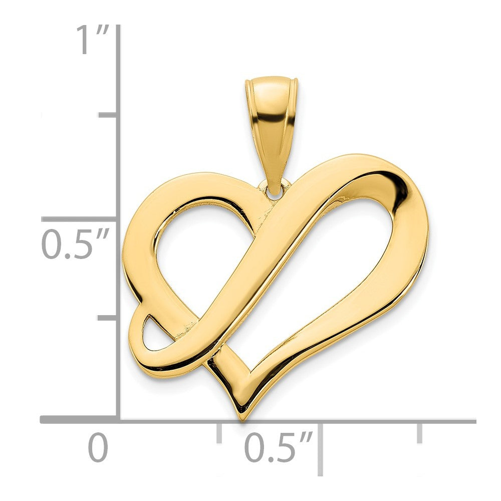 FJC Finejewelers 14 kt Yellow Gold Fancy Heart Charm 18 mm