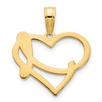 FJC Finejewelers 14 kt Yellow Gold Fancy Heart Charm 14 mm