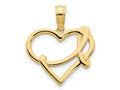 FJC Finejewelers 14 kt Yellow Gold Fancy Heart Charm 14 mm