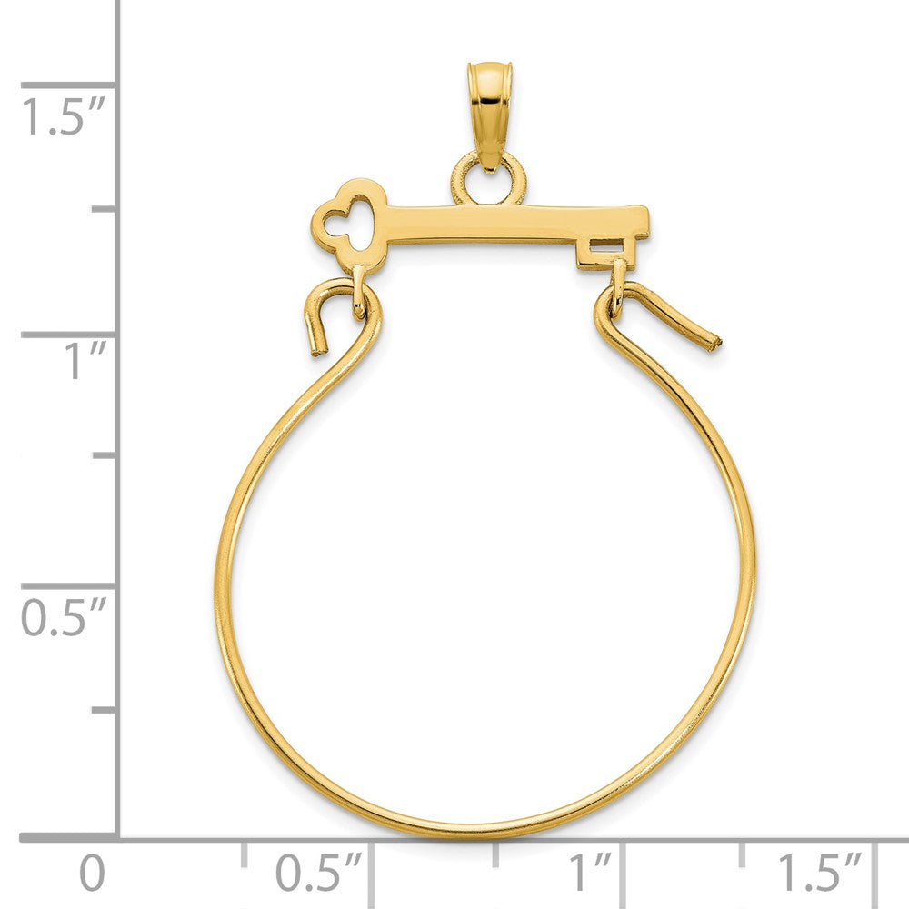 FJC Finejewelers 14 kt Yellow Gold Key Charm Holder Charm 16 mm