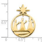 FJC Finejewelers 14 kt Yellow Gold Polished Three Wise Men North Star Chain Slide Charm 25 x 18 mm