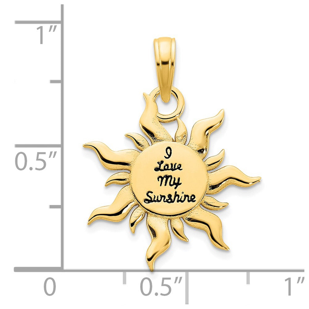 FJC Finejewelers 14 kt Yellow Gold Epoxy I LOVE MY SUNSHINE Sun Charm 26 x 18 mm