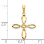 FJC Finejewelers 14 kt Yellow Gold Fancy Cross Charm 21 x 18 mm