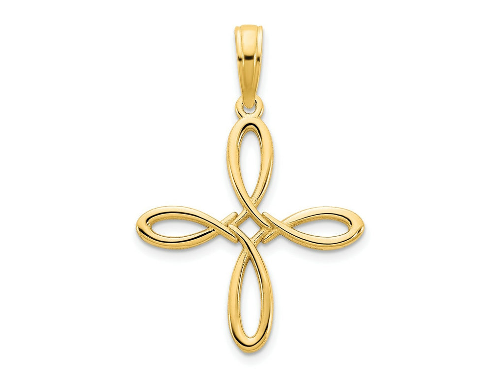 FJC Finejewelers 14 kt Yellow Gold Fancy Cross Charm 21 x 18 mm