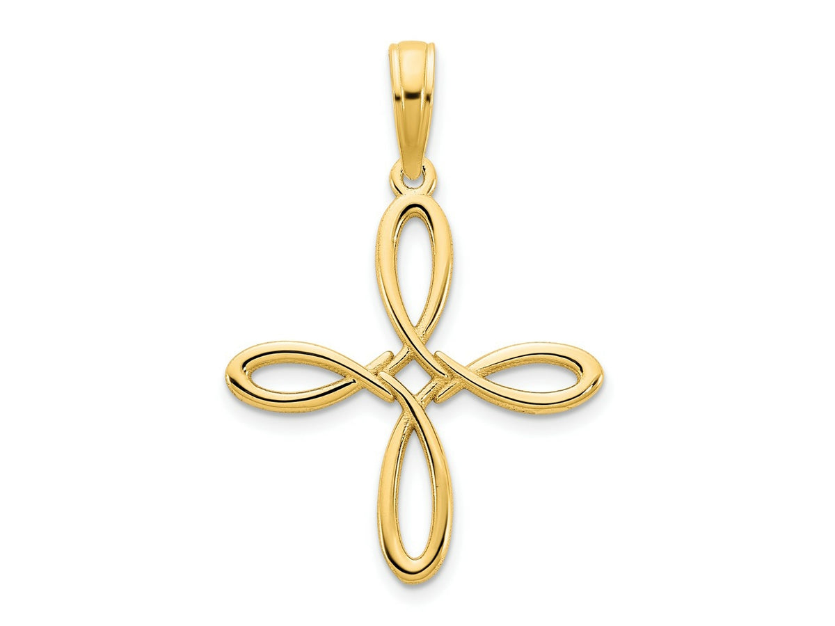 FJC Finejewelers 14 kt Yellow Gold Fancy Cross Charm 21 x 18 mm