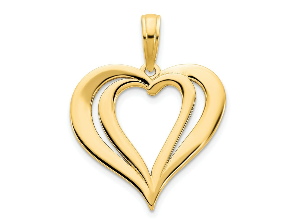 FJC Finejewelers 14 kt Yellow Gold Fancy Heart Charm 17 mm