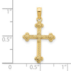 FJC Finejewelers 14 kt Yellow Gold Fancy Cross Charm 26 x 14 mm