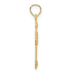 FJC Finejewelers 14 kt Yellow Gold Fancy Cross Charm 26 x 14 mm
