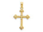 FJC Finejewelers 14 kt Yellow Gold Fancy Cross Charm 26 x 14 mm