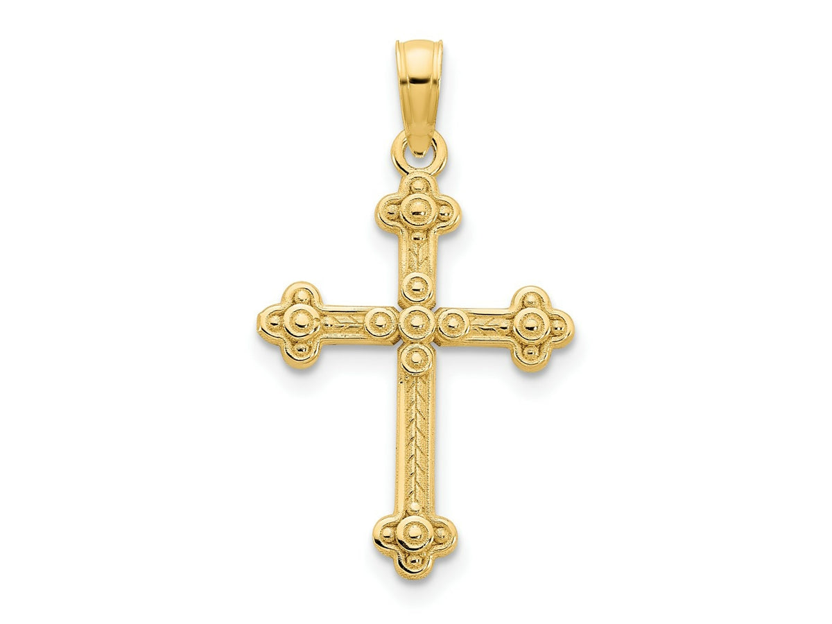 FJC Finejewelers 14 kt Yellow Gold Fancy Cross Charm 26 x 14 mm