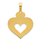 FJC Finejewelers 14 kt Yellow Gold Cut Out Heart Charm 17 mm
