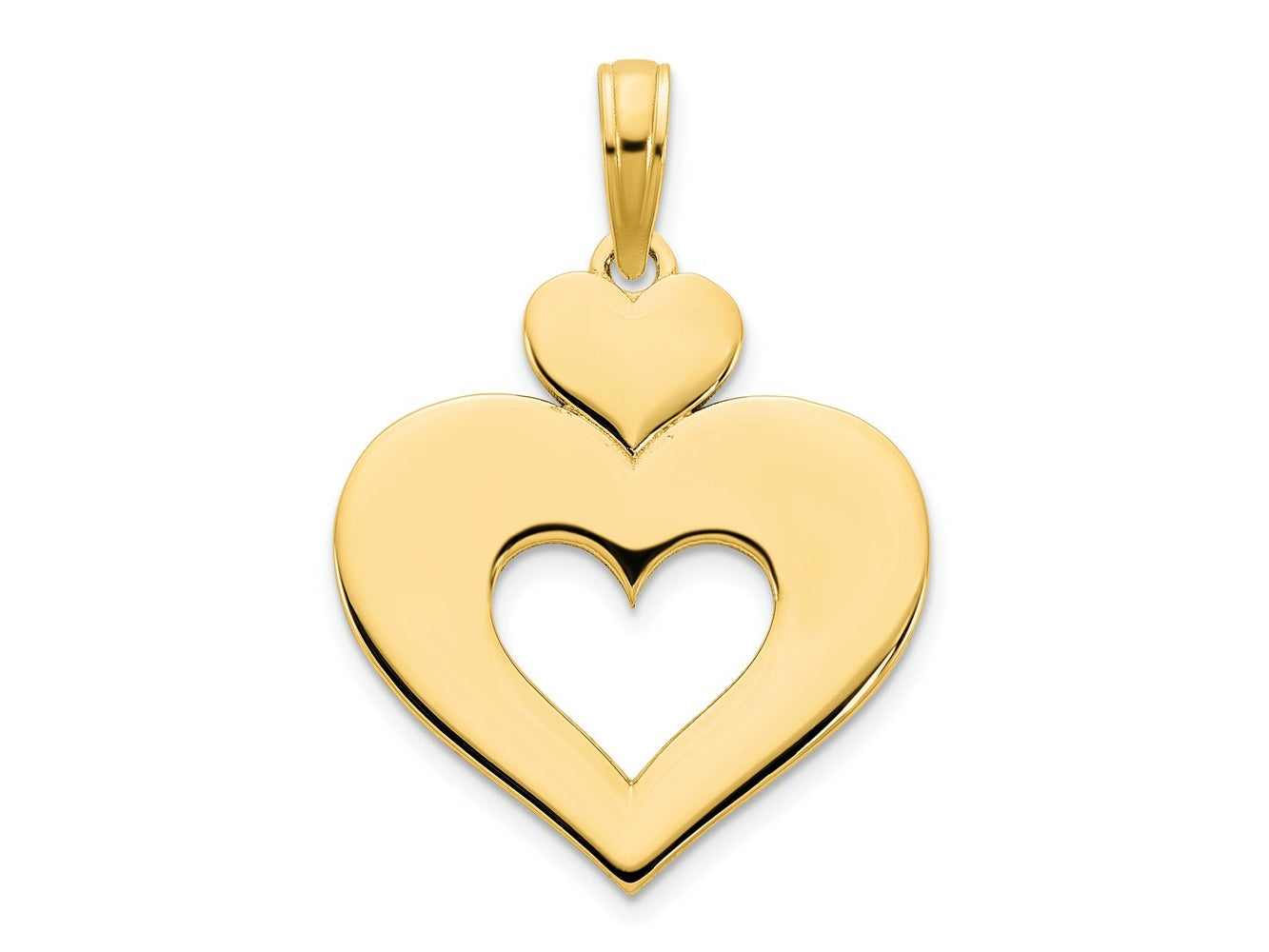 FJC Finejewelers 14 kt Yellow Gold Cut Out Heart Charm 17 mm