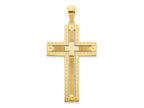 FJC Finejewelers 14 kt Yellow Gold Fancy Sandblasted Cross Charm 21 mm