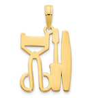 FJC Finejewelers 14 kt Yellow Gold Cosmetics Charm 19 x 14 mm