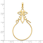 FJC Finejewelers 14 kt Yellow Gold Fancy Cross Charm Holder Charm 14 mm