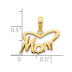 FJC Finejewelers 14 kt Yellow Gold MOM Heart Charm 16 mm