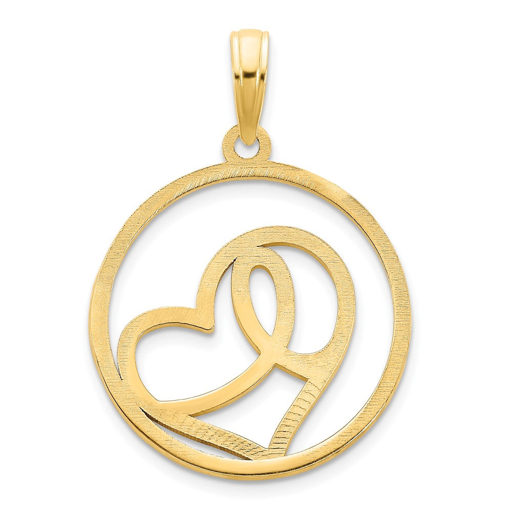 FJC Finejewelers 14 kt Yellow Gold Heart Circle Charm 17 mm