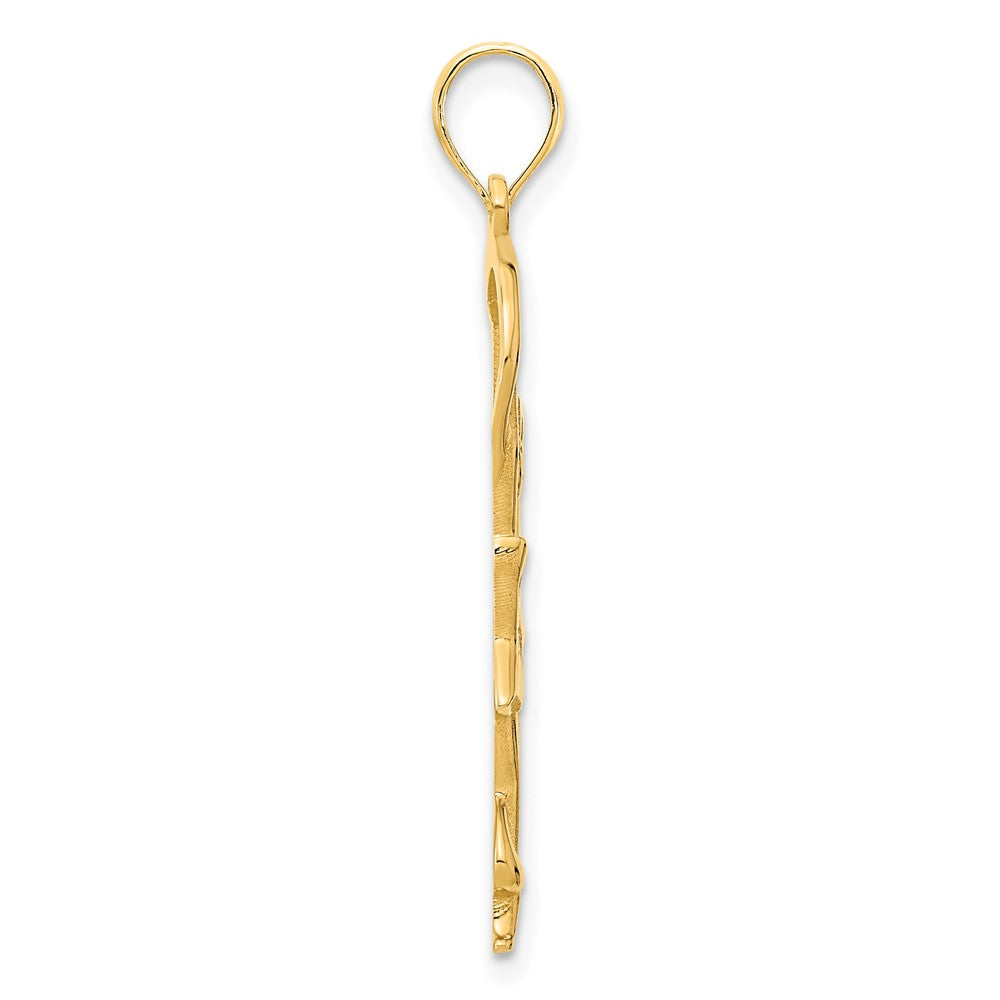 FJC Finejewelers 14 kt Yellow Gold Gymnast with Ribbon Charm 32 x 14 mm