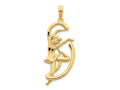 FJC Finejewelers 14 kt Yellow Gold Gymnast with Ribbon Charm 32 x 14 mm