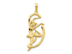 FJC Finejewelers 14 kt Yellow Gold Gymnast with Ribbon Charm 32 x 14 mm