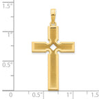 FJC Finejewelers 14 kt Yellow Gold Polished and Satin Cross Charm 35 x 17 mm