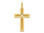 FJC Finejewelers 14 kt Yellow Gold Polished and Satin Cross Charm 35 x 17 mm
