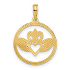 FJC Finejewelers 14 kt Yellow Gold Claddagh Circle Charm 20 x 18 mm