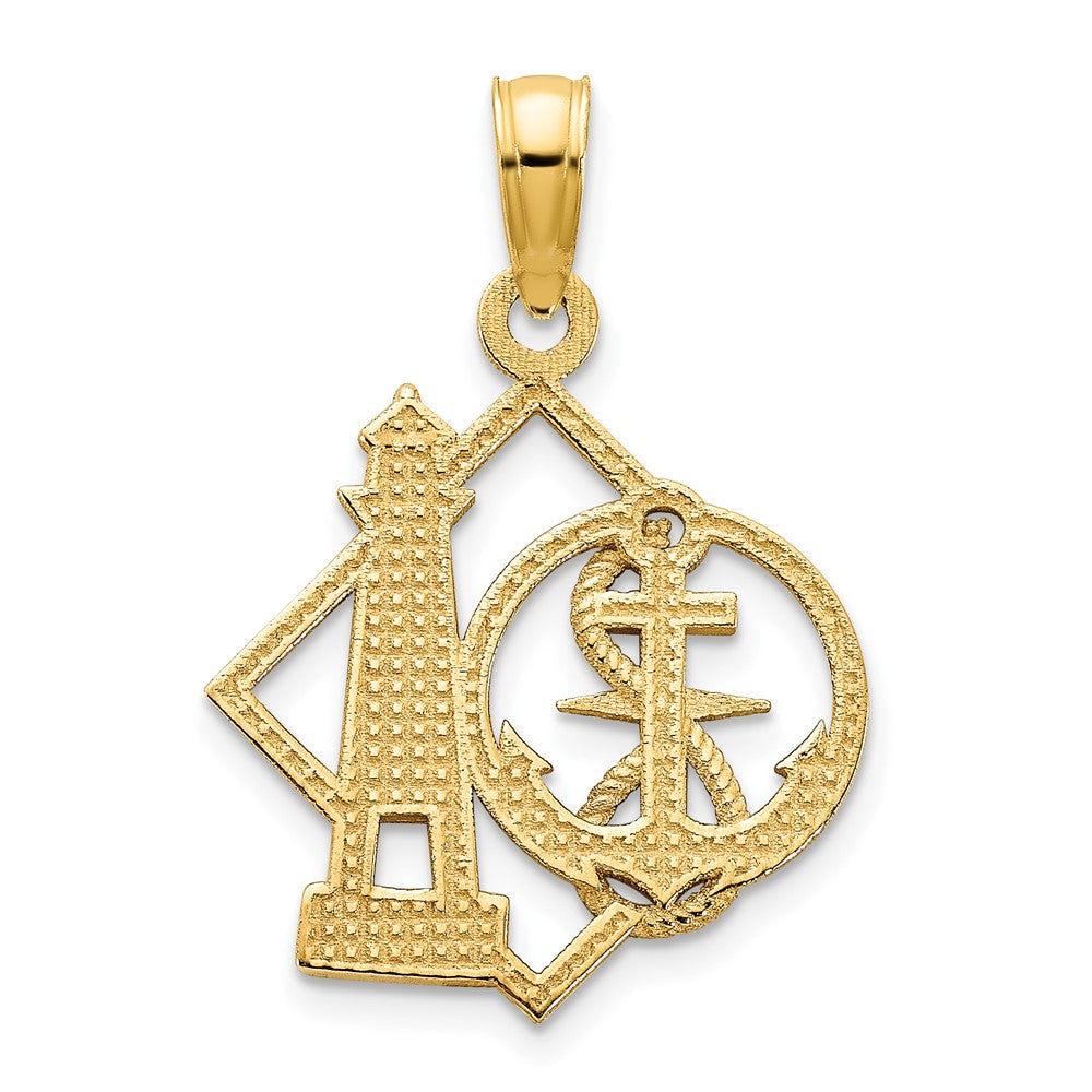 FJC Finejewelers 14 kt Yellow Gold Lighthouse and Anchor Charm 15 mm