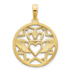 FJC Finejewelers 14 kt Yellow Gold Claddagh Circle Charm 20 x 18 mm