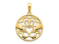 FJC Finejewelers 14 kt Yellow Gold Claddagh Circle Charm 20 x 18 mm