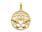 FJC Finejewelers 14 kt Yellow Gold Claddagh Circle Charm 20 x 18 mm