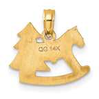 FJC Finejewelers 14 kt Yellow Gold Polished Epoxy Rocking Horse with Christmas Tree Charm 15 mm