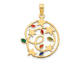 FJC Finejewelers 14 kt Yellow Gold Epoxy Christmas Lights and Stars Charm 17 mm