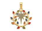 FJC Finejewelers 14 kt Yellow Gold Epoxy Christmas Lights and North Star Charm 24 x 17 mm