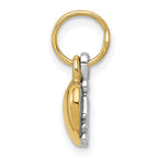 FJC Finejewelers 14 kt Two Tone Gold Two-tone Polished Moveable Key and Heart Lock Charm 15 x 9 mm