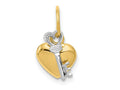 FJC Finejewelers 14 kt Two Tone Gold Two-tone Polished Moveable Key and Heart Lock Charm 15 x 9 mm