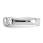 FJC Finejewelers 14 kt White Gold 1ct. 5 Stone D E F Pure Light Moissanite Band 4 mm