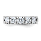 FJC Finejewelers 14 kt White Gold 1ct. 5 Stone D E F Pure Light Moissanite Band 4 mm