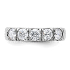 FJC Finejewelers 14 kt White Gold 1ct. 5 Stone G H I True Light Moissanite Band 4 mm