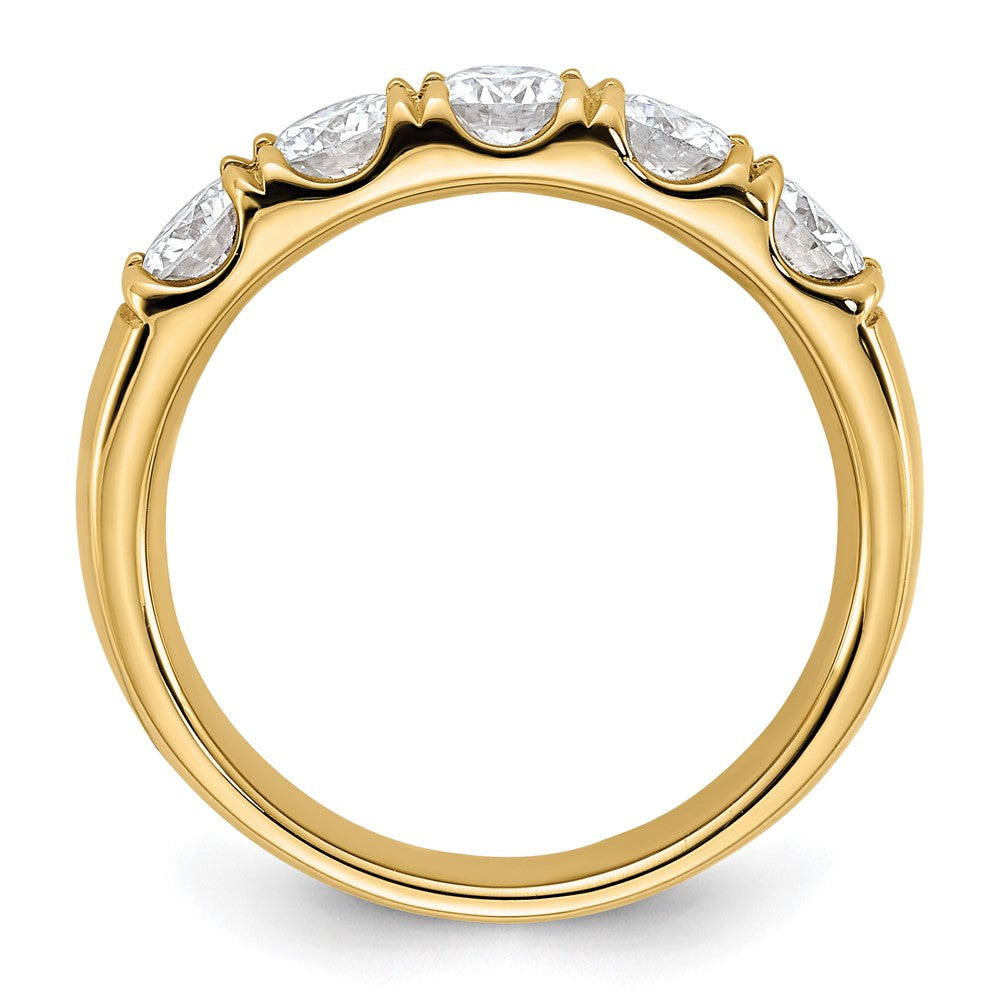 FJC Finejewelers 14 kt Yellow Gold 1ct. 5 Stone D E F Pure Light Moissanite Band 4 mm