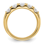 FJC Finejewelers 14 kt Yellow Gold 1ct. 5 Stone D E F Pure Light Moissanite Band 4 mm
