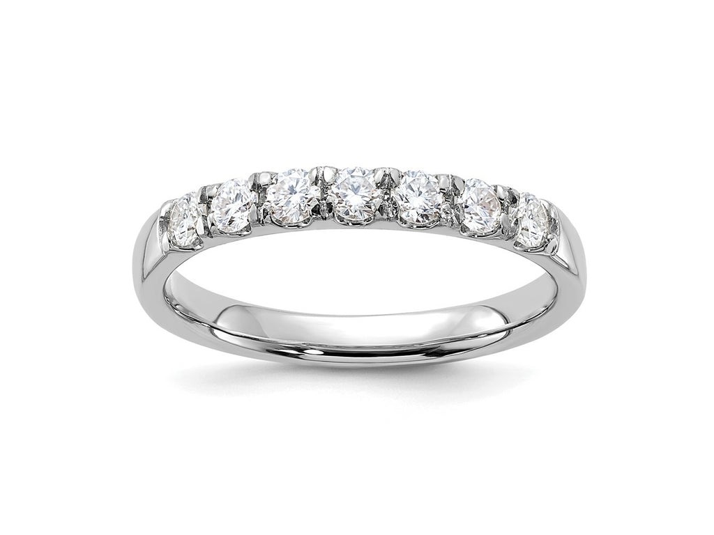 FJC Finejewelers 14 kt White Gold  7 Stone G H I True Light Moissanite Band 2 mm
