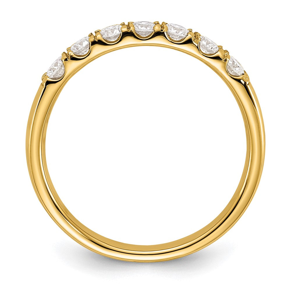 FJC Finejewelers 14 kt Yellow Gold 7 Stone G H I True Light Moissanite Band 2 mm
